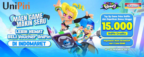Maen Game Makin Seru – Beli Voucher UniPin di Indomaret, Dapatkan Bonus hingga 15,000 + Item Eksklusif dari ColorBang